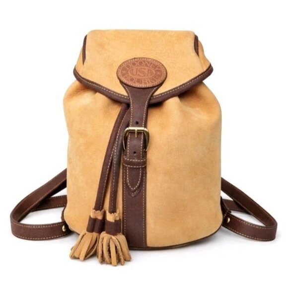 Dooney & Bourke Handbags - Vintage Dooney & Bourke Nubuc Suede Backpack USA Tassel AWL Tan Leather